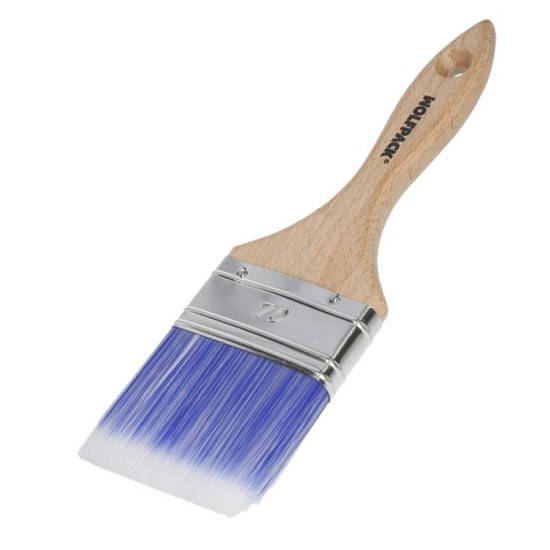 Paletina Profesional Plus Ancho 70 mm, Cerdas Sintenticas PBT, Mango Madera Haya Ergonomico, Brocha Pintor, Pincel Pintura al po