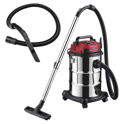 Aspirador Inoxidable 30 Litros / 1400 Watt, Interruptor Sincronizado,