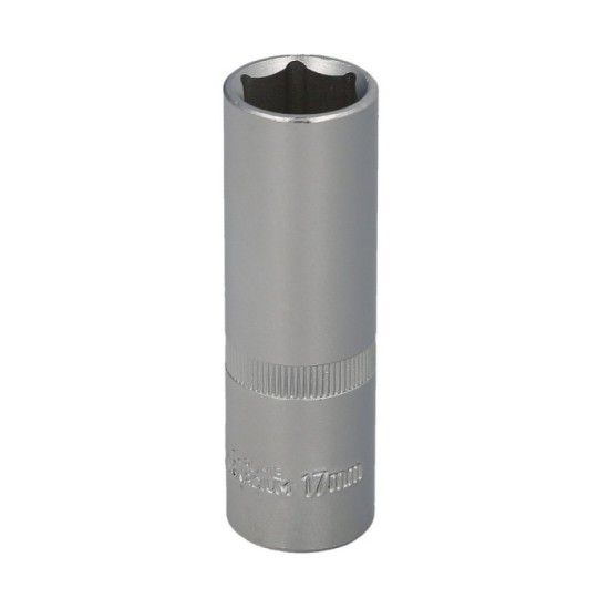 Llave Vaso 1/2" Hexagonal Larga 17 mm, Perfil de 6 caras, Acero Cromo Vanadio, Aristas Redondas al por Mayor | Almacén de Ferret