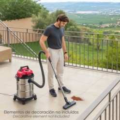 Aspirador Inoxidable 30 Litros / 1400 Watt, Interruptor Sincronizado,