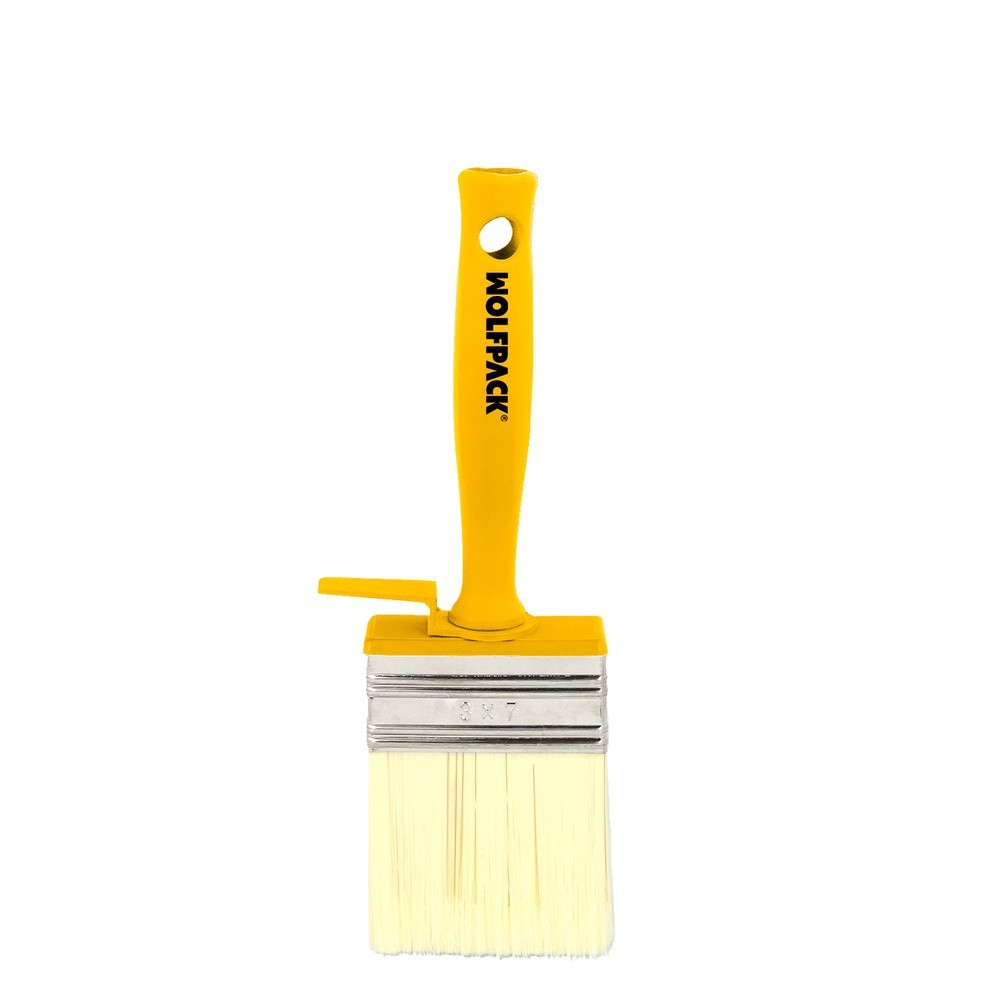 Brocha Profesional Techos 70x30 mm, Cerda Blanca, Mango Ergonomico, Con Gancho, Brocha Pintura, Brocha Pintor Profesional al por