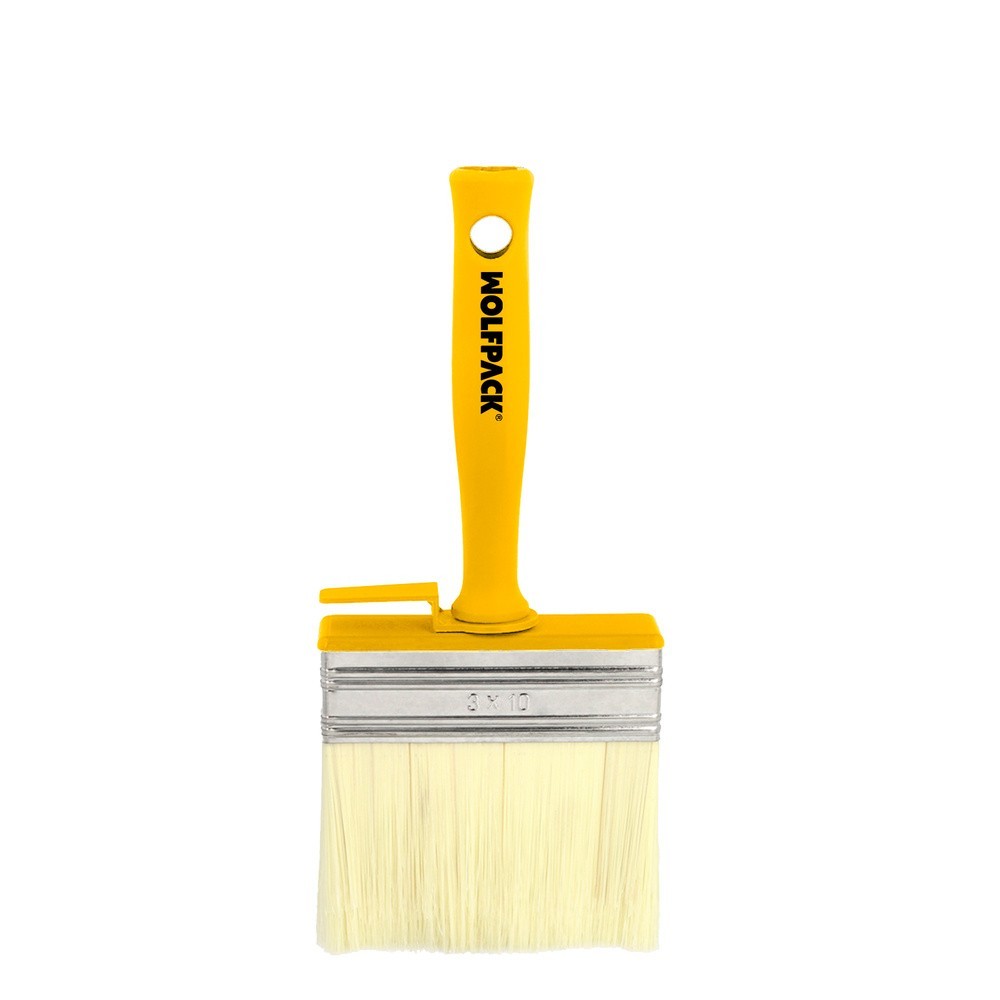 Brocha Profesional Techos 100x30 mm, Cerda Blanca, Mango Ergonomico, Con Gancho, Brocha Pintura, Brocha Pintor Profesional al po
