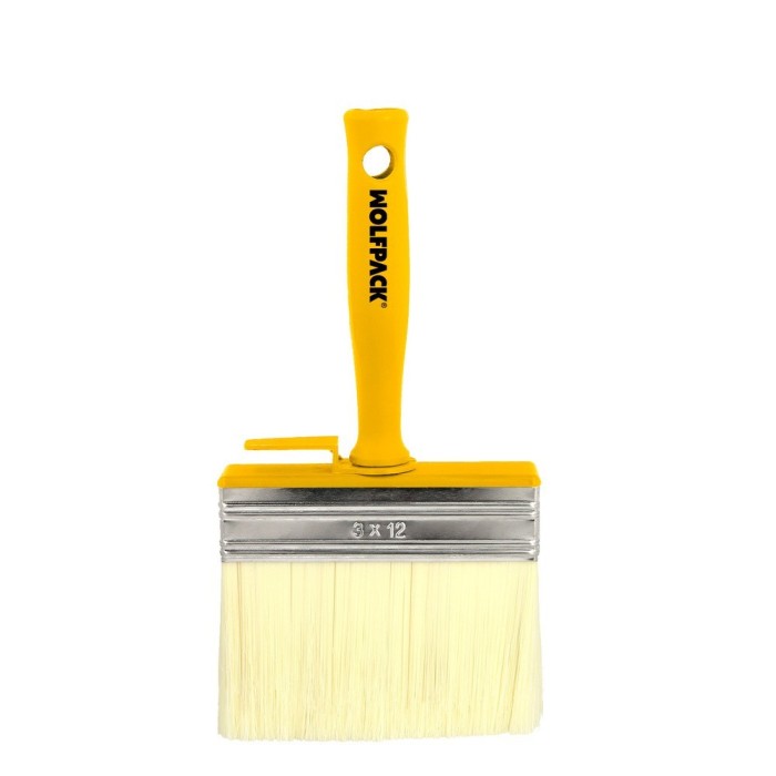 Brocha Profesional Techos 120x30 Mm, Cerda Blanca, Mango Ergonomico, Con Gancho, Brocha Pintura, Brocha Pintor Profesional al po