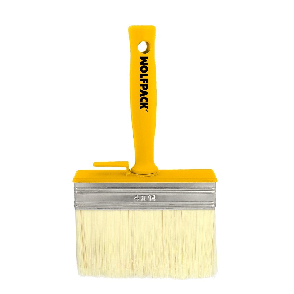Brocha Profesional Techos 140x40 mm, Cerda Blanca, Mango Ergonomico, Con Gancho, Brocha Pintura, Brocha Pintor Profesional al po