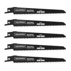Hoja Para Sierra Sable Madera 152 mm, 6 TPI, 5 piezas, Especial para madera,