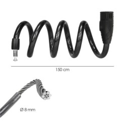 Cable Bicicleta Espiral Con Llave Ø 8 mm, x 150 cm,