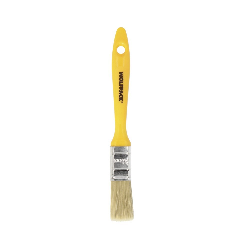 Paletina Profesional Cerda Blanca Ancho 20 mm, Cerdas Naturales Mango Plastico Ergonomico, Brocha Pintor, Pincel Pintura al por 