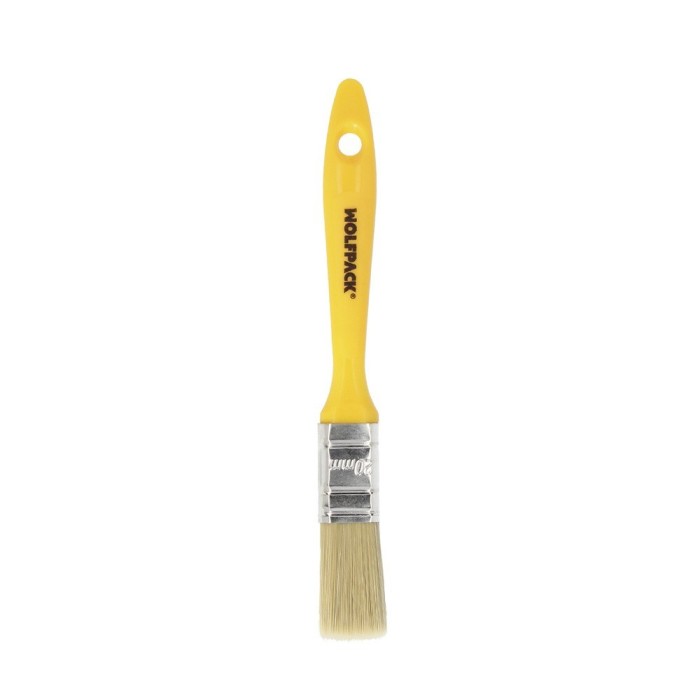Paletina Profesional Cerda Blanca Ancho 20 mm, Cerdas Naturales Mango Plastico Ergonomico, Brocha Pintor, Pincel Pintura al por 