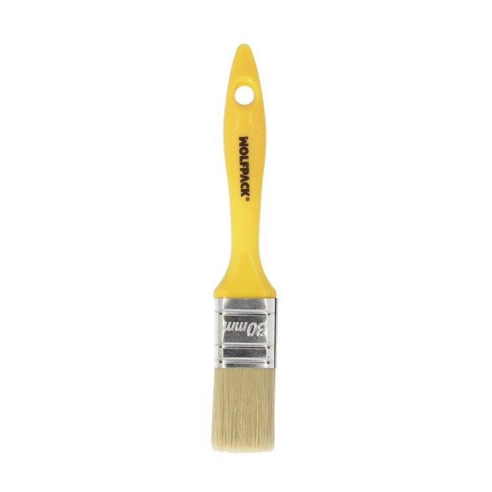 Paletina Profesional Cerda Blanca Ancho 30 mm, Cerdas Naturales Mango Plastico Ergonomico, Brocha Pintor, Pincel Pintura al por 