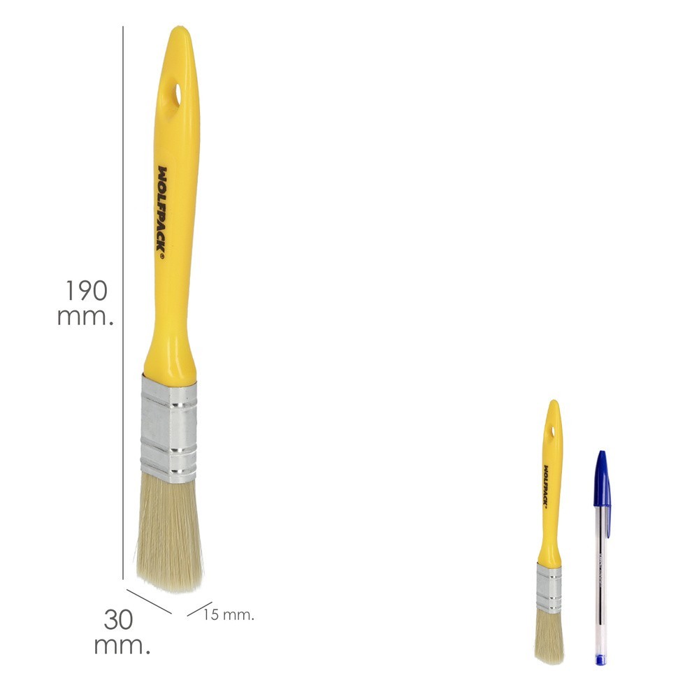 Paletina Profesional Cerda Blanca Ancho 30 mm, Cerdas Naturales Mango Plastico Ergonomico, Brocha Pintor, Pincel Pintura al por 