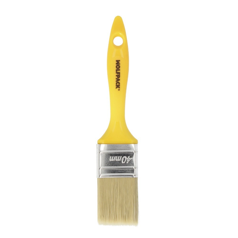 Paletina Profesional Cerda Blanca Ancho 40 mm, Cerdas Naturales Mango Plastico Ergonomico, Brocha Pintor, Pincel Pintura al por 
