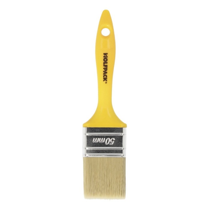 Paletina Profesional Cerda Blanca Ancho 50 mm, Cerdas Naturales Mango Plastico Ergonomico, Brocha Pintor, Pincel Pintura al por 