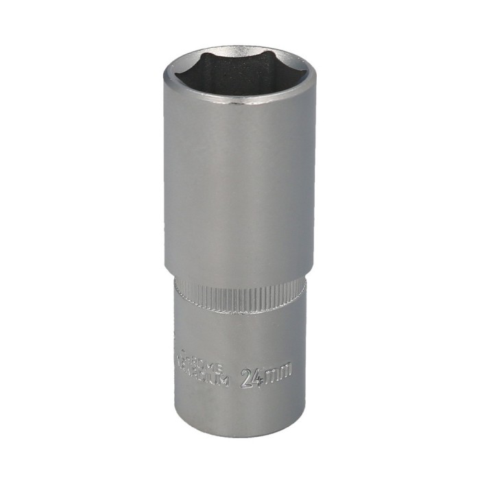 Llave Vaso 1/2" Hexagonal Larga 24 mm, Perfil de 6 caras, Acero Cromo Vanadio, Aristas Redondas al por Mayor | Almacén de Ferret