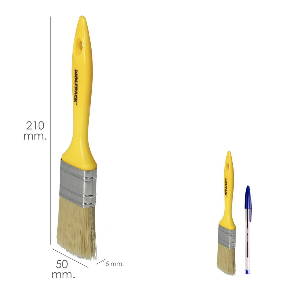 Paletina Profesional Cerda Blanca Ancho 50 mm, Cerdas Naturales Mango Plastico Ergonomico, Brocha Pintor, Pincel Pintura al por 