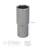 Llave Vaso 1/2" Hexagonal Larga 24 mm, Perfil de 6 caras, Acero Cromo Vanadio, Aristas Redondas al por Mayor | Almacén de Ferret
