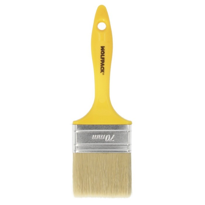 Paletina Profesional Cerda Blanca Ancho 70 mm, Cerdas Naturales Mango Plastico Ergonomico, Brocha Pintor, Pincel Pintura al por 