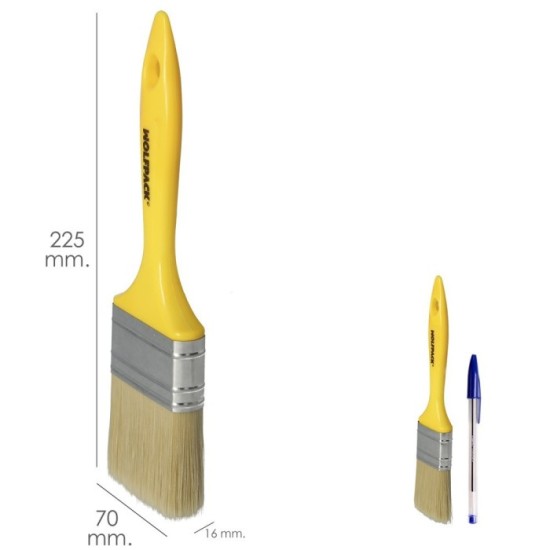 Paletina Profesional Cerda Blanca Ancho 70 mm, Cerdas Naturales Mango Plastico Ergonomico, Brocha Pintor, Pincel Pintura al por 