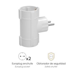 Adaptador Doble Schuko 16 A 250 V,