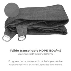 Toldo Vela Sombra Jardin Triangular 3,6x3,6x3,6 metros Gris