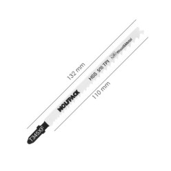 Hoja Larga Sierra Calar Para Madera / Metal / Plástico Corte Medio/Grueso 5 Piezas, Hoja Cromo Vanadio 58, Vastago T Universal,