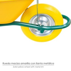 Carretilla Obra Amarilla Metálica Desmontada Rueda Maciza