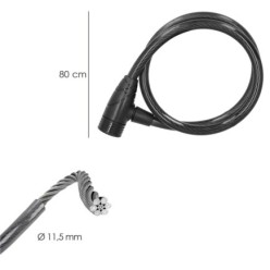 Cable Bicicleta Con Llave 12 mm, x 80 cm,