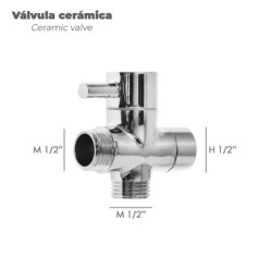Ducha Bidet WC Con Válvula Cerámica H 1/2"  M 1/2" M 1/2"