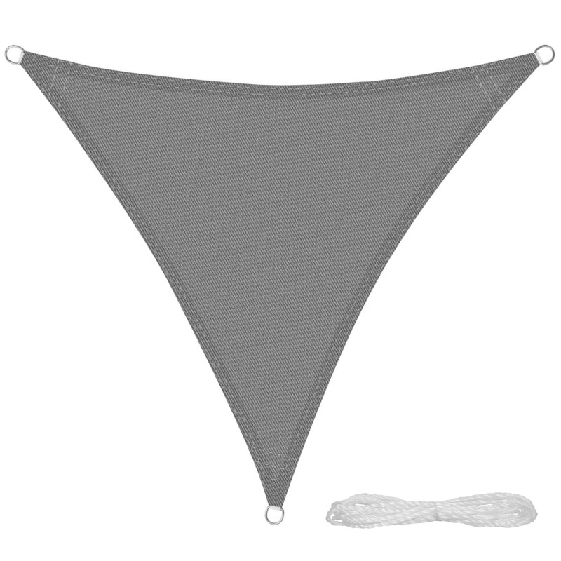 Toldo Vela Sombra Jardin Triangular Gris 5,0 x 5,0 metros,