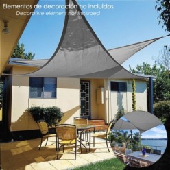 Toldo Vela Sombra Jardin Triangular Gris 5,0 x 5,0 metros,