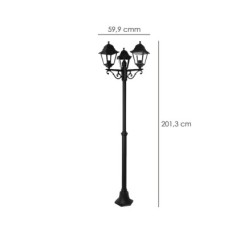 Farol Jardin Con Columna 3 Faroles 2m,