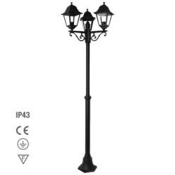 Farol Jardin Con Columna 3 Faroles 2m,