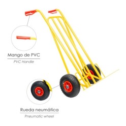 Carretilla Almacen / Sacos  Ruedas Neumaticas Llantas Plastico