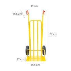 Carretilla Almacen / Sacos  Con Pala Abatible Ruedas Neumáticas Llantas de plástico