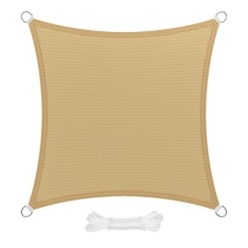 Toldo Vela Sombra Jardin Cuadrada 3,6x3,6 metros Beige