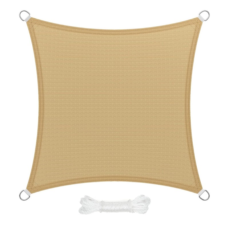 Toldo Vela Sombra Jardin Cuadrada 3,6x3,6 metros Beige