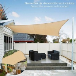 Toldo Vela Sombra Jardin Cuadrada 3,6x3,6 metros Beige
