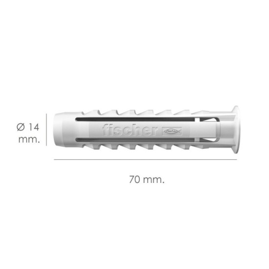 Taco Fischer Sx Plus Ø 14 x 70 mm, (Caja De 20 Piezas) al por Mayor | Almacén de Ferretería