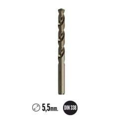 Broca Cobalto Hss Cilindrica 5,50 mm, Blister 2 Unidades,