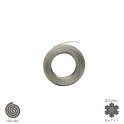 Cable Galvanizado   3 mm, (Rollo 100 Metros) No Elevacion