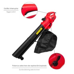 Aspirador Soplador Electrico De Hojas Jardín 3,000 Watt, Velocidad Aire: 250 Km/h, Aspirador / Soplador / Triturador Des Hojas