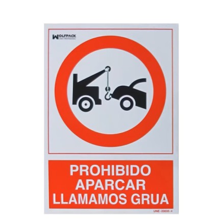 Cartel Prohibido Aparcar Llamamos Grua 30x21 cm,