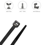 Brida Nylon 100%, Color Negro 2,5 x 135 mm, Bolsa 100 unidades, Abrazadera Plastico, Organizador Cables, Alta Resistencia al por