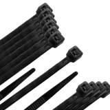 Brida Nylon 100%, Color Negro 2,5 x 200 mm, Bolsa 100 unidades, Abrazadera Plastico, Organizador Cables, Alta Resistencia al por