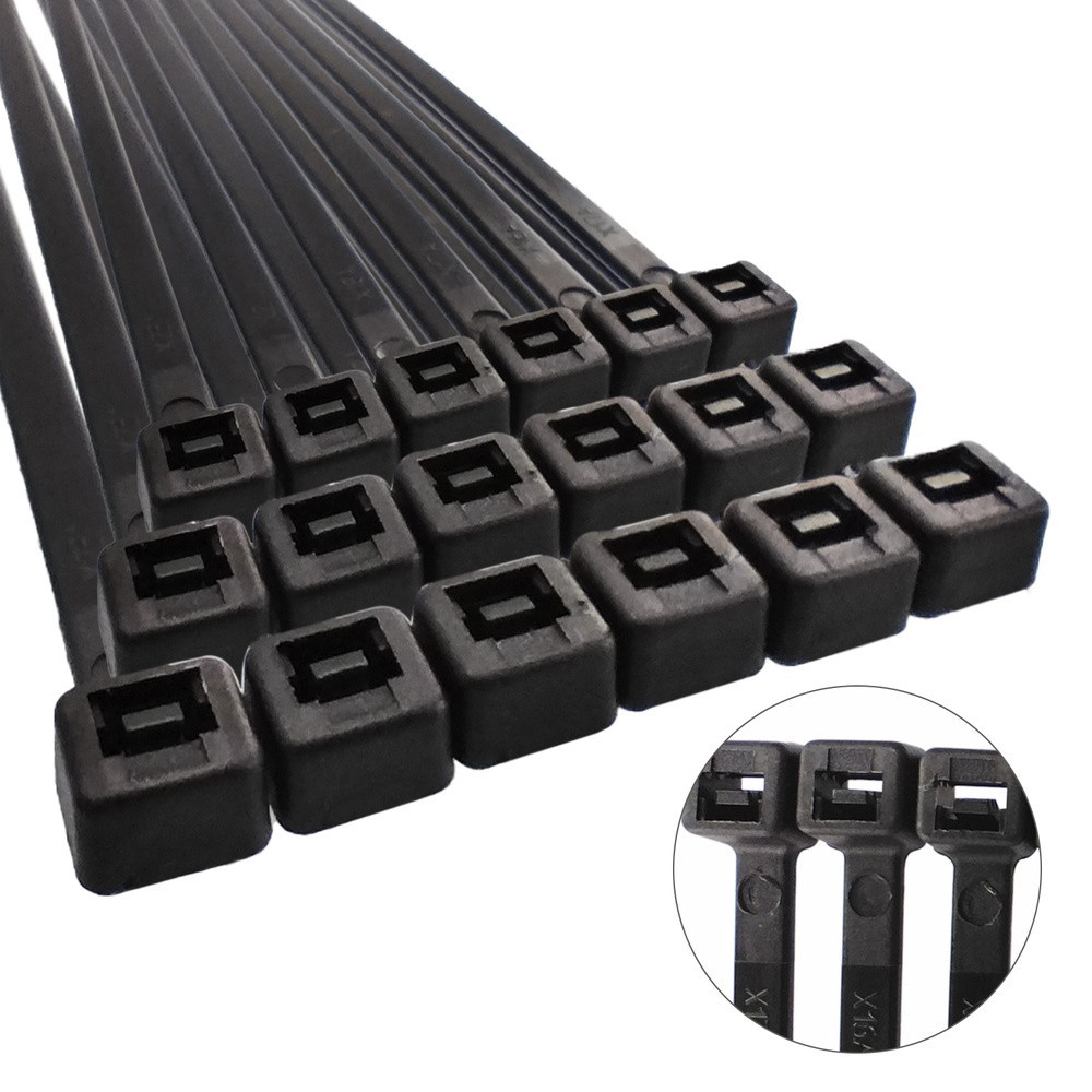 Brida Nylon 100%, Color Negro 4,5 x 200 mm, Bolsa 100 unidades, Abrazadera Plastico, Organizador Cables, Alta Resistencia al por