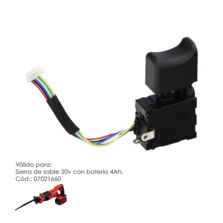 Interruptor Para Sierra De Sable 20 V Con Bateria 4 Ah, Codigo 07021660