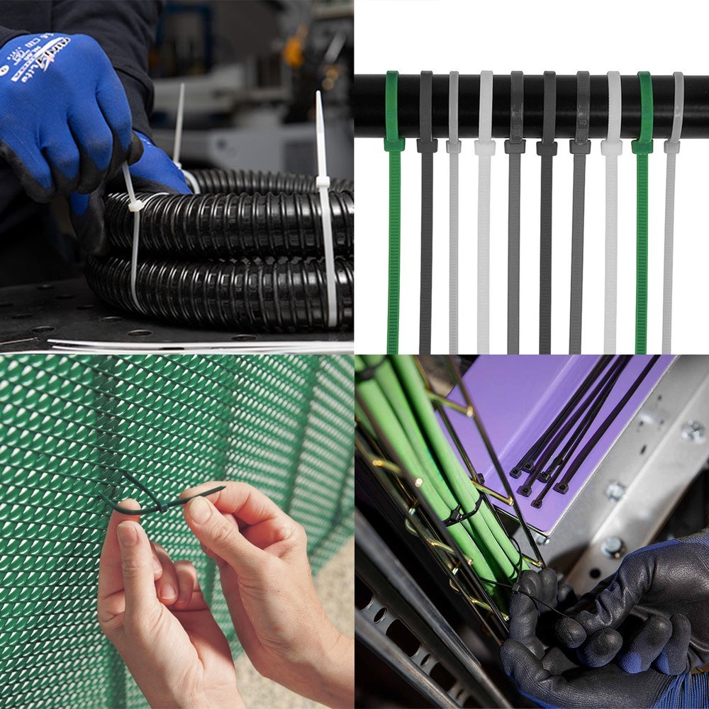 Brida Nylon 100%, Color Negro 4,5 x 200 mm, Bolsa 100 unidades, Abrazadera Plastico, Organizador Cables, Alta Resistencia al por