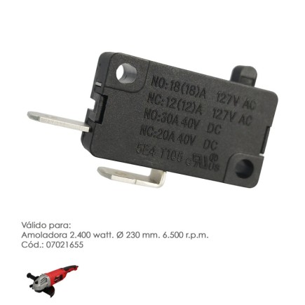 Interruptor Para Amoladora 2,400 Watt, Ø 230 mm, Codigo 07021655