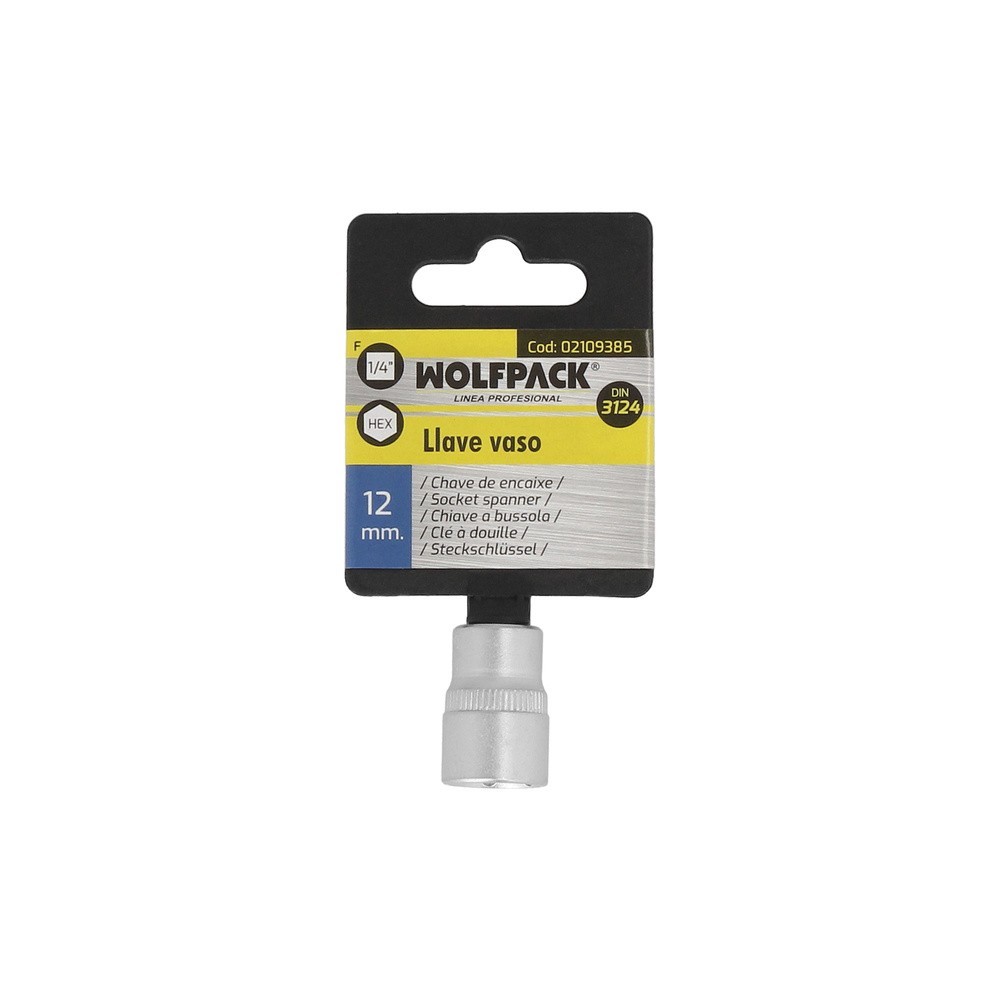 Llave Vaso 1/4" Hexagonal 12 mm, Perfil de 6 caras, Acero Cromo Vanadio, Aristas Redondas al por Mayor | Almacén de Ferretería