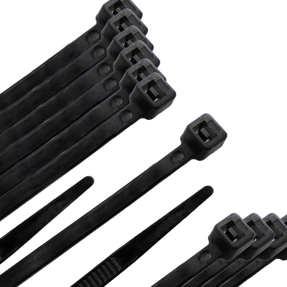 Brida Nylon 100%, Color Negro 7,5 x 360 mm, Bolsa 100 unidades, Abrazadera Plastico, Organizador Cables, Alta Resistencia al por