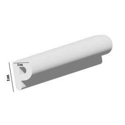 Burlete Elástico "P" 6m, x 9mm, Blanco